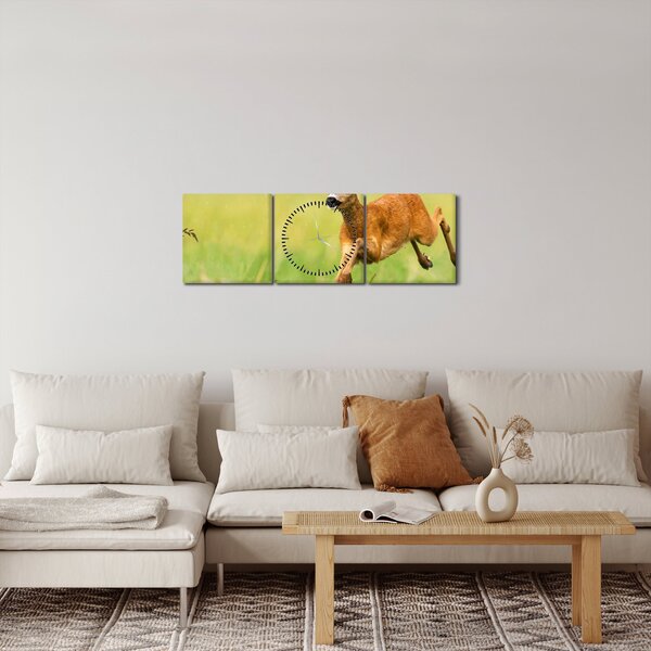 Obraz - Srneček (s hodinami) (90x30 cm)