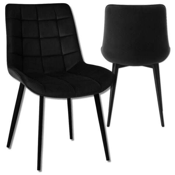 Omna | Jídelní židle Veluform Lux - Černá - Čalouněná - Moderní design - Pohodlná a elegantní