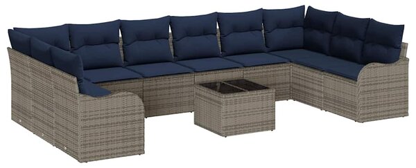 Set pohovek 11 ks Šedá Polyester 3345895