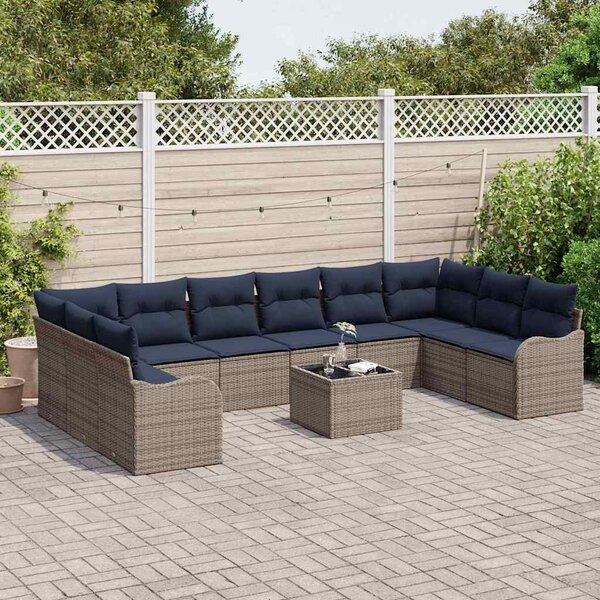 Set pohovek 11 ks Šedá Polyester 3345895