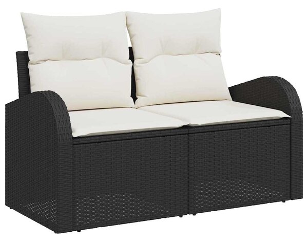Set pohovek 8 ks Černá a krémová polyratan 3359126