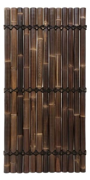 Panel z půlkruhových bambusových tyčí tmavohnědé barvy 90 x 150 cm (bambusový plot)