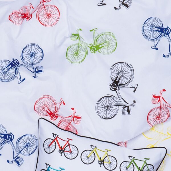 Povlečení KLASIK bicycle bílopestrá 140 x 200/70 x 90 cm