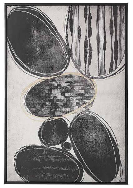 Zarámovaný obraz na plátně abstraktní 63 x 93 cm černobílý LONIGO