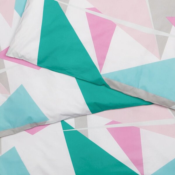 Povlečení KLASIK DESIGN triangles pastelová 140 x 200/70 x 90 cm