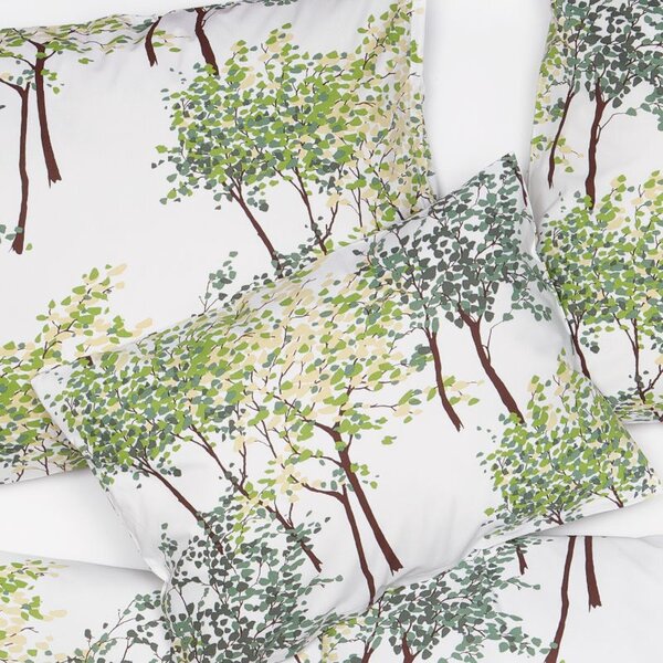 Povlečení KLASIK DESIGN spring trees bílozelená 140 x 200/70 x 90 cm