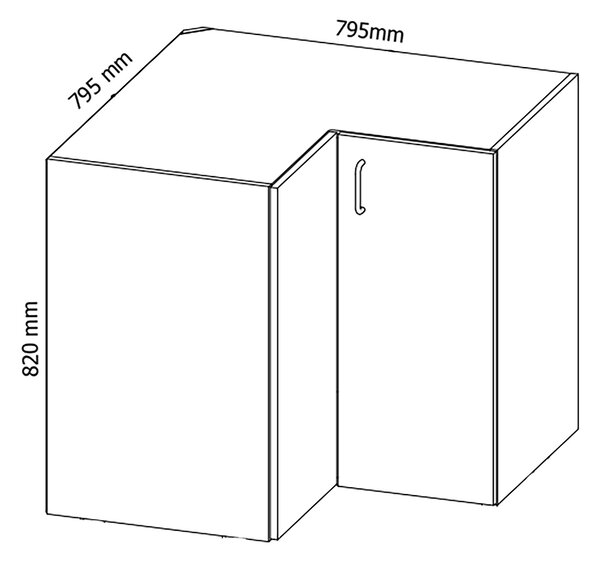 Sycylia | dolní skříňka D90N rohová | andersen