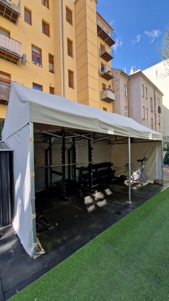 Nůžkový párty stan 3x6 m TENTino BH GABLED Barva opláštění (Zvolte variantu): 1A - BÍLÁ