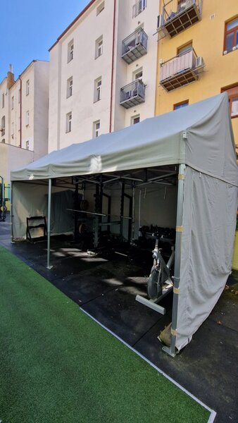 Nůžkový párty stan 3x6 m TENTino BH GABLED Barva opláštění (Zvolte variantu): 1A - BÍLÁ