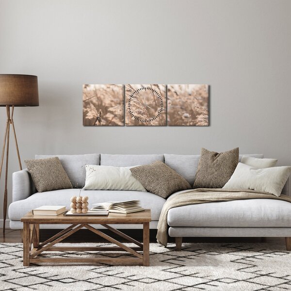 Obraz - Luční vánek (s hodinami) (90x30 cm)