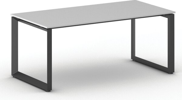 Kancelářský stůl PRIMO INSPIRE, 180x90 cm, černá podnož, šedá