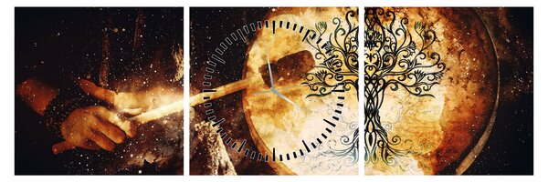 Obraz - Tajemný strom života (s hodinami) (90x30 cm)