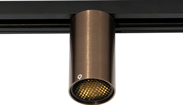 Moderní bodové svítidlo tmavě bronzové pro 1-fázový kolejnicový systém GU10 50mm - Iconic Ruby Honey