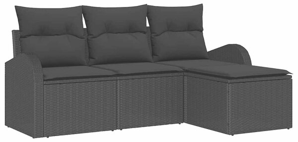 Set pohovek 4 ks Černá polyratan 3354662