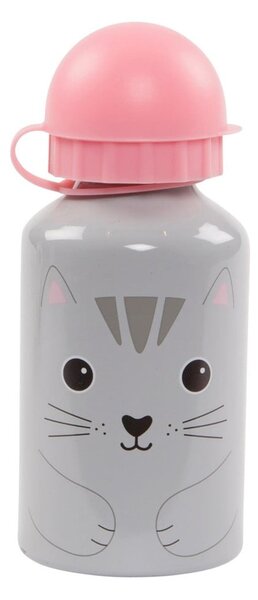 Šedo-růžová lahev na vodu Sass & Belle Nori Cat