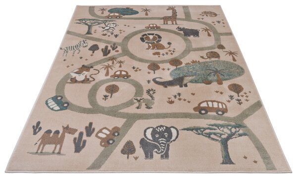 Hanse Home Dětský koberec Adventures 105972 Cream Brown Grey - 120x170 cm