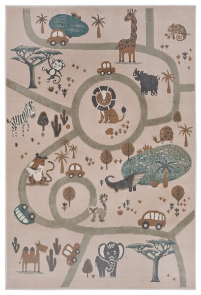 Hanse Home Dětský koberec Adventures 105972 Cream Brown Grey - 120x170 cm