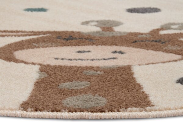 Hanse Home, Dětský koberec Adventures 105968 Cream Brown Blue kruh, 100x100 (průměr) kruh, vícebarevná, dětský pokoj