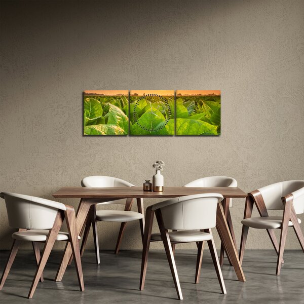 Obraz - Pole (s hodinami) (90x30 cm)