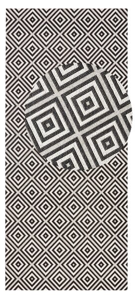 Hanse Home, Běhoun Meadow 102470 Black – na ven i na doma, 80x200, černobílá, chodba / předsíň