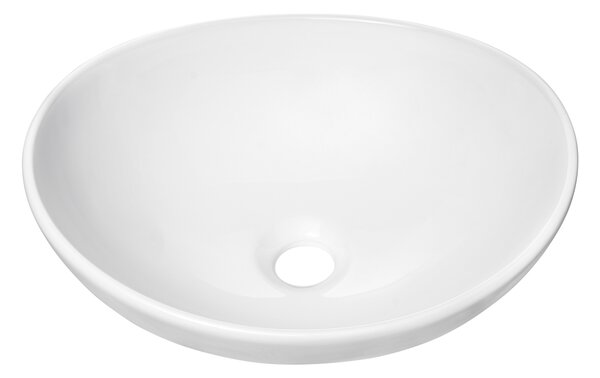 Comad Lola umyvadlo 40.5x33 cm oválné na pult bílá lesk UN-LOLA-GW