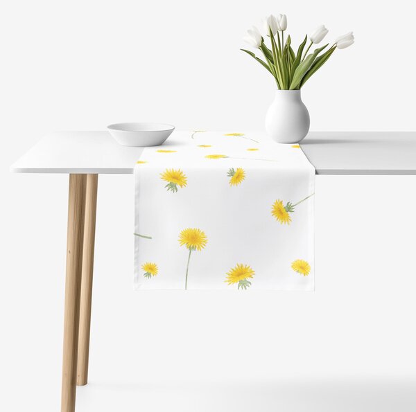 Goldea běhoun na stůl 100% bavlněné plátno - pampelišky 35x140 cm
