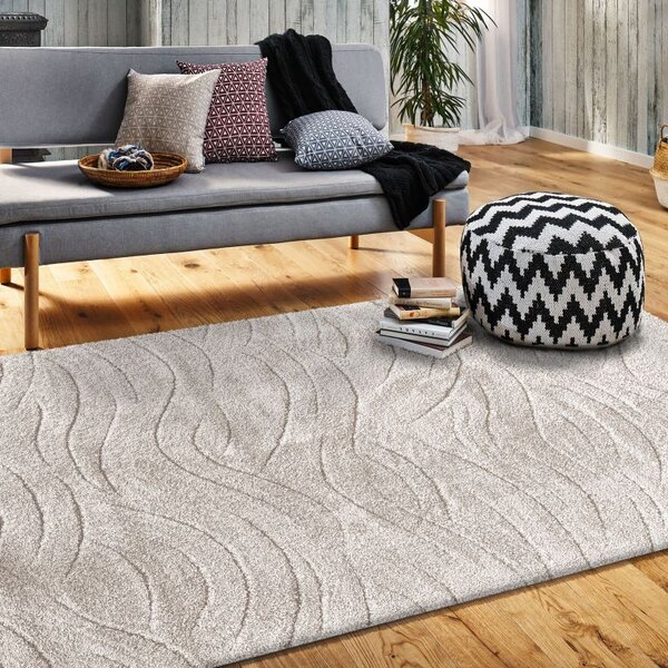 Makro Abra Koberec kusový Serenity 04 Vlnky Béžový Rozměr: 80x150 cm