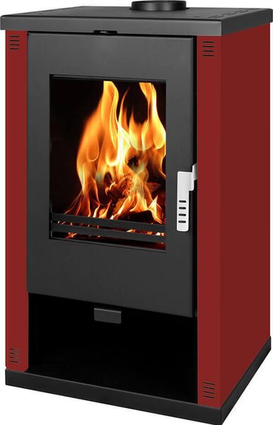 Krbová kamna Verso Theia - 9 kW | Boční panely Bordeaux a moderní design