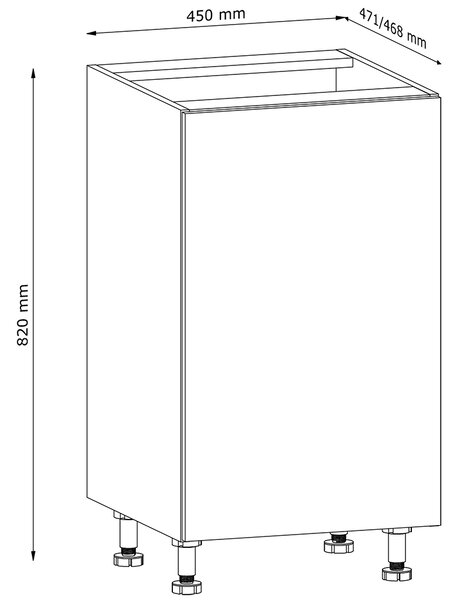 LANGEN ap | dolní skříňka D45 | push open | UNI provedení | artisan