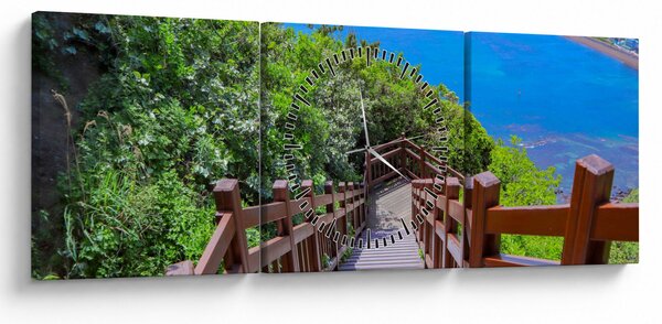 Obraz - Panorama (s hodinami) (90x30 cm)