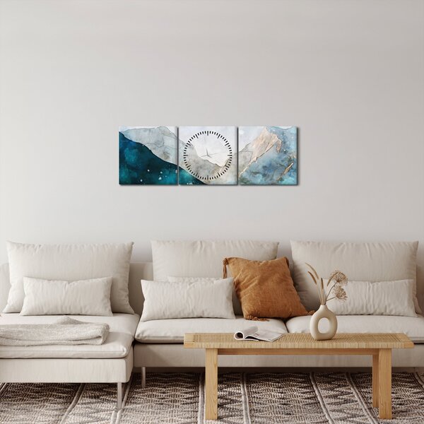 Obraz - Kresba hor (s hodinami) (90x30 cm)