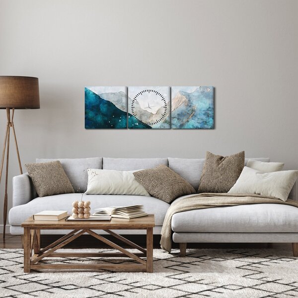 Obraz - Kresba hor (s hodinami) (90x30 cm)