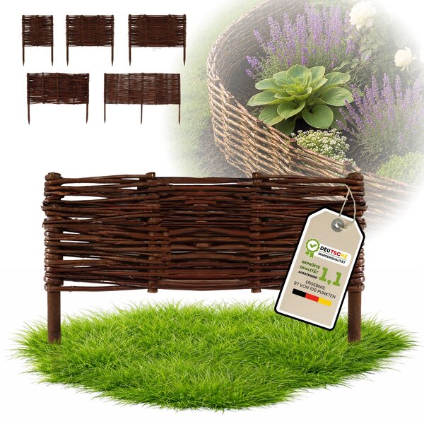 Floranica 1 kus Vrbový plot 20 cm x 40 cm – Zahradní plot z vrbového proutí Palisáda Přírodní oplocení Ohraničení záhonu
