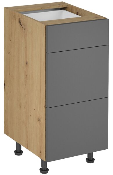 LANGEN šp | dolní skříňka D40S3 PUSH OPEN se 3 zásuvkami | 40 cm | SOKL v CENĚ | artisan/šedá