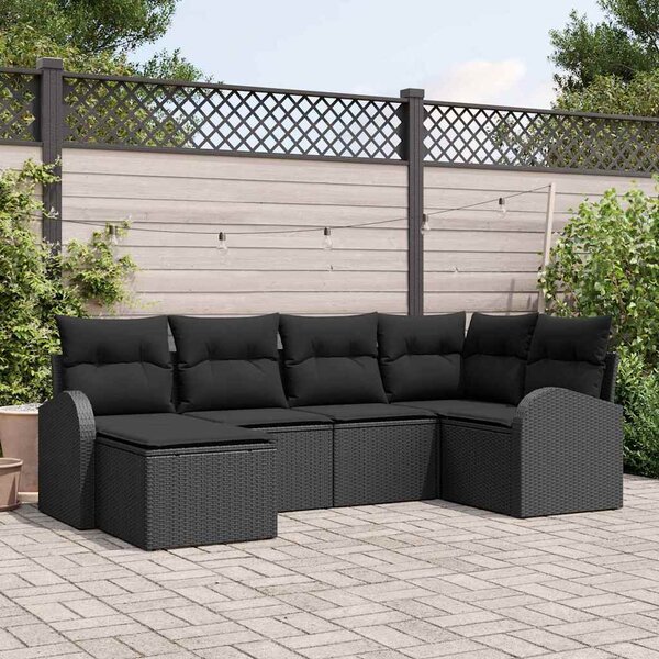 Set pohovek 6 ks Černá polyratan 3354782