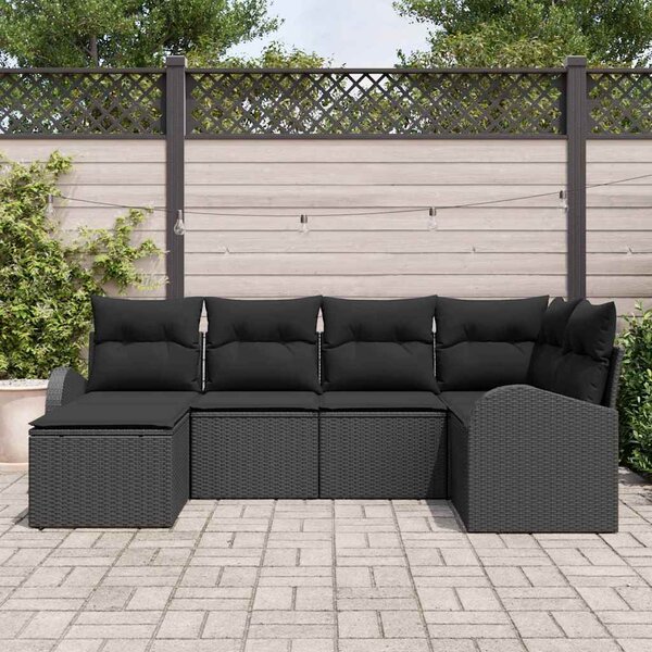 Set pohovek 6 ks Černá polyratan 3354782