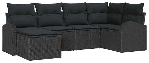 Set pohovek 6 ks Černá polyratan 3354782