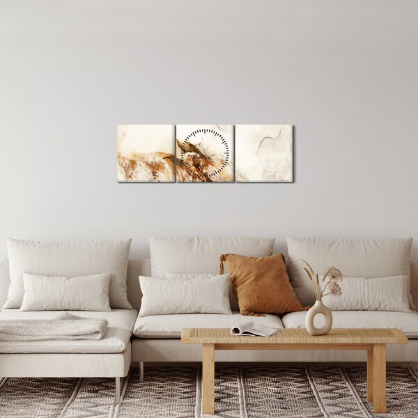 Obraz - Abstrakce (s hodinami) (90x30 cm)