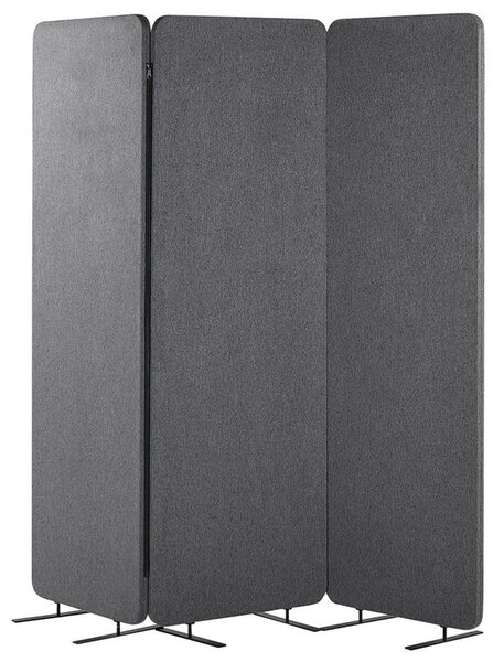 3dílná akustická dělící stěna 184 x 184 cm šedá STANDI