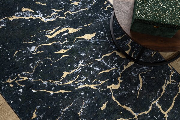 Makro Abra Běhoun pogumovaný PRATELNÝ LOTUS 9523 Mramor černý zlatý Šíře: 60 cm