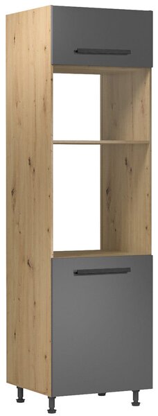 LANGEN šp | vysoká skříňka D60PM na vestavnou troubu a mikrovlnku | 60 cm | UNI provedení | SOKL v CENĚ | artisan/šedá