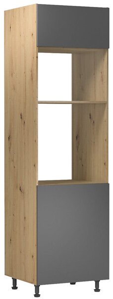 LANGEN šp | vysoká skříňka D60PM na vestavnou troubu a mikrovlnku | 60 cm | UNI provedení | SOKL v CENĚ | artisan/šedá