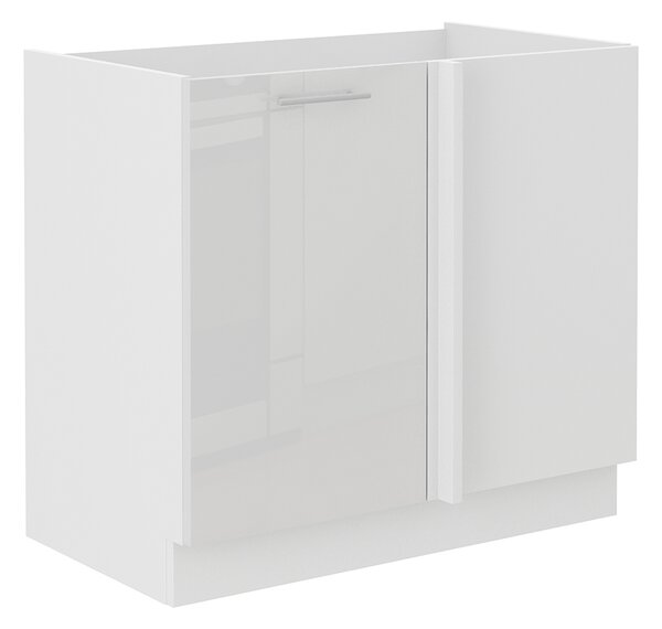 LARA wh | dolní skříňka 105ND 1F rohová | 105x60 cm | UNI dvířka | bílá lesk