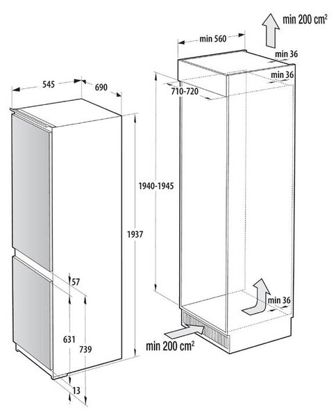 Vestavná chladnička Gorenje NRKI619D61WFE (D)
