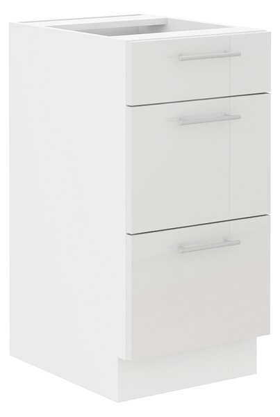 LARA wh | dolní skříňka 40D 3S se zásuvkami | 40 cm | VÝBĚR TYPU ZÁSUVEK | bílá lesk