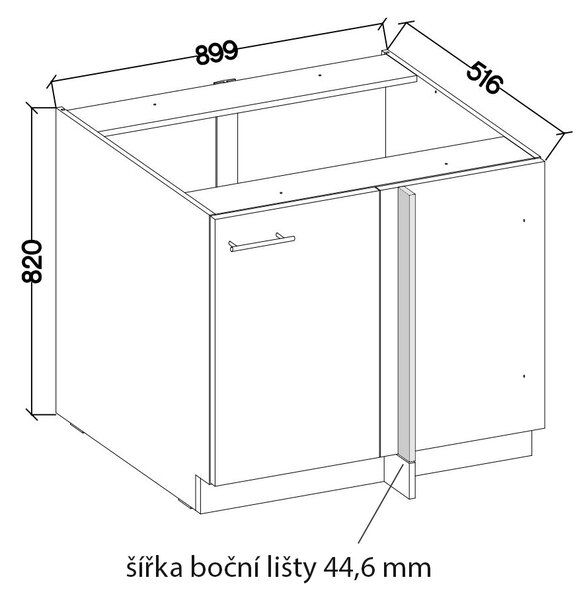 STILO ab | dolní skříňka 105ND 1F rohová s policí | 105x60 cm | artisan/bílá | UNI dvířka