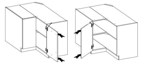 Kuchyňská linka VIGO b | 210x350 cm | PREMIUM BOX | UNI dvířka | lancelot/bílá lesk