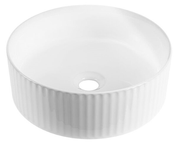 Invena Glamour umyvadlo 37x37 cm kulatý na pult bílá lesk CE-63-001