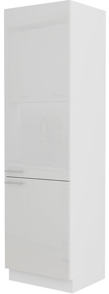 LARA wh | vysoká skříňka 60DK-210 2F potravinová | 60 cm | UNI dvířka | bílá lesk