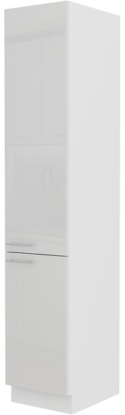 LARA wh | vysoká skříňka 40DK-210 2F potravinová | 40 cm | UNI dvířka | bílá lesk